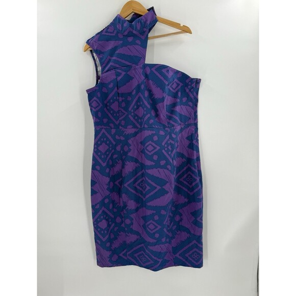 NEW TAGS D'LYANU Amaka Women's Stretch Dress Mock Neck Cut Out Shoulder Size 2X - Picture 1 of 13